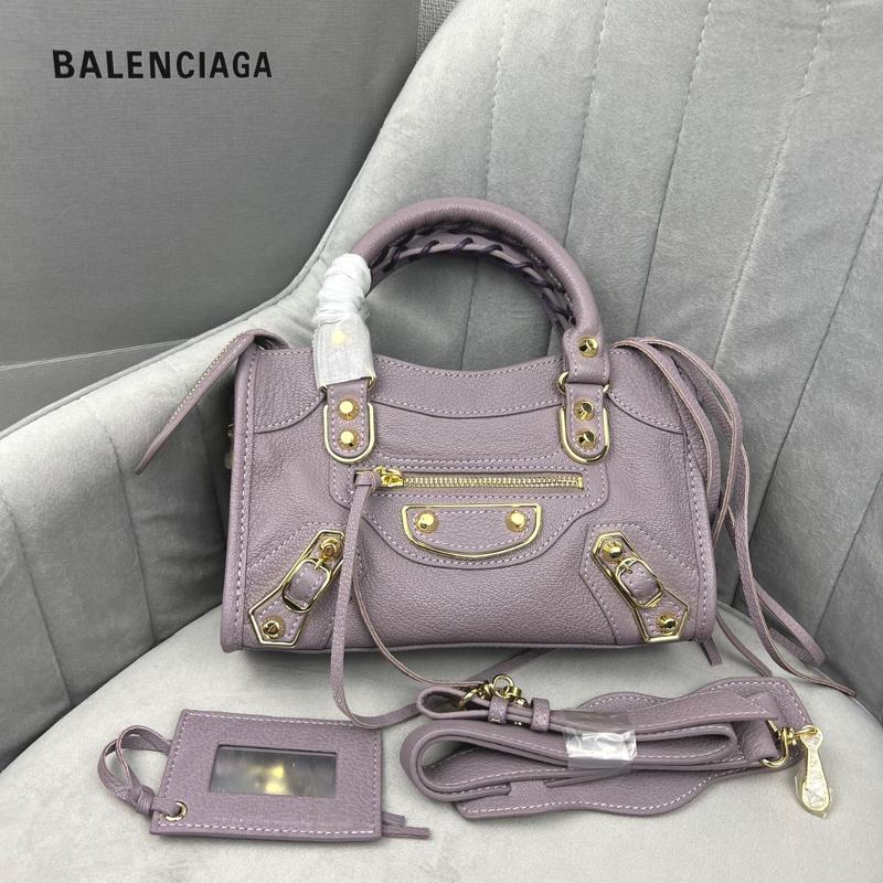 Balenciaga Motorcycle bag 599806 Golden buckle fragrant taro purple